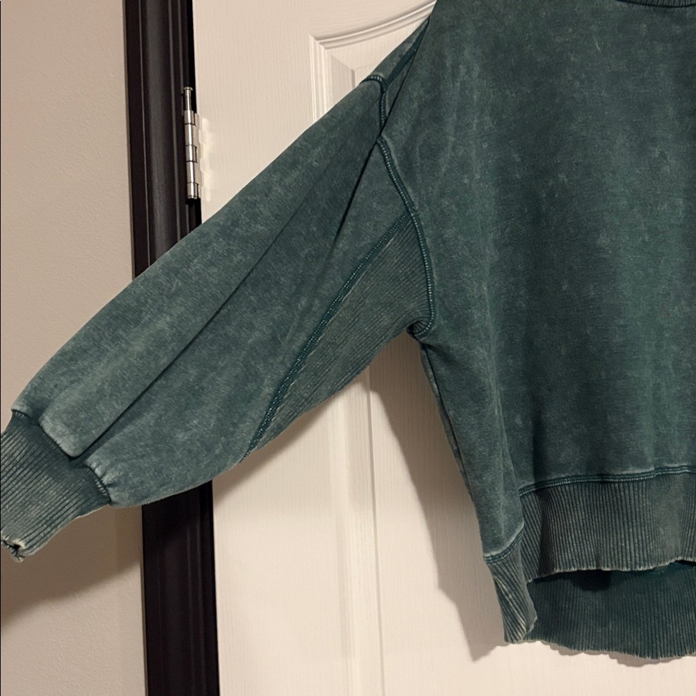 Zenana Outfitters Deep Green Crew Neck Sweatshirt - Picture 3 of 6